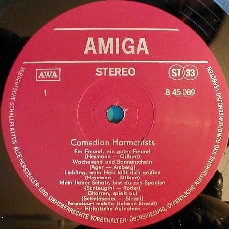 Cover zu Comedian Harmonists - Comedian Harmonists | 1978 | Vinyl | Pop | German Democratic Republic (GDR)