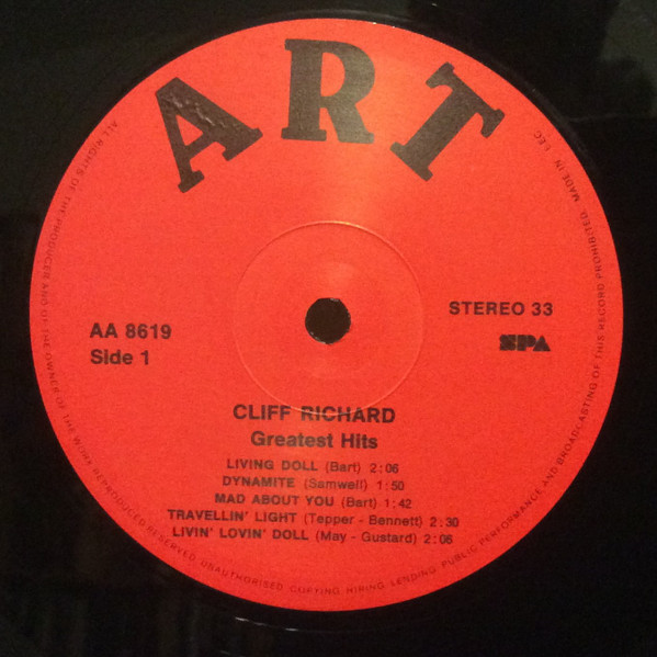 Cover zu Cliff Richard - Greatest Hits | 1986 | Vinyl | Rock, Pop | Denmark