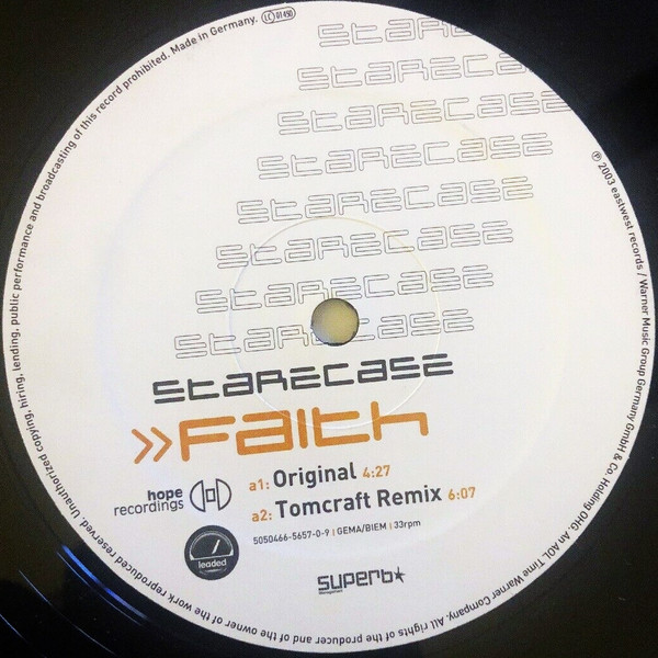 Cover zu Starecase - Faith | 2003 | Vinyl | Electronic | Germany