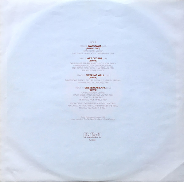 Cover zu David Bowie - Low | 1977 | Vinyl, LP, Album, Stereo | Electronic, Rock, Pop | Germany