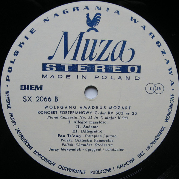 Cover zu Wolfgang Amadeus Mozart, Fou Ts'ong, Polish Chamber Orchestra, Jerzy Maksymiuk - Piano Concerto No. 18 In B Flat Major K456 , Piano Concerto No. 25 In C Major K503 | 1980 | Vinyl | Classical