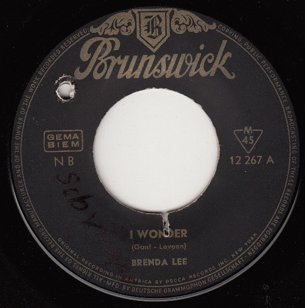 Cover zu Brenda Lee - I Wonder | 1963 | Vinyl | Pop | Germany Schallplatten Ankauf