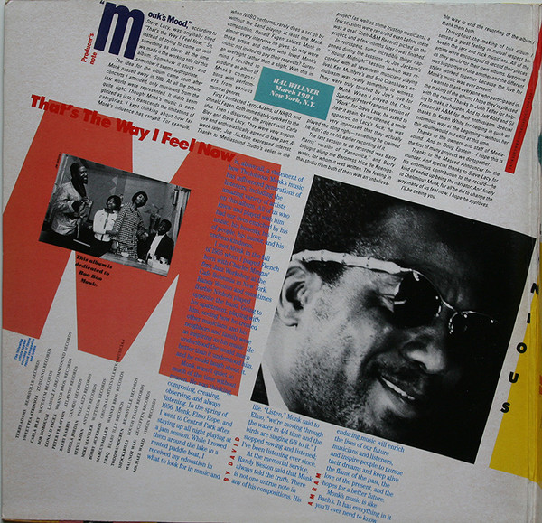 Cover zu Various - That's The Way I Feel Now - A Tribute To Thelonious Monk | 1984 | Vinyl | Jazz | Germany