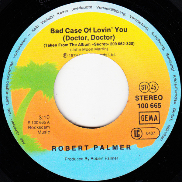 Cover zu Robert Palmer - Bad Case Of Lovin' You (Doctor, Doctor) | 1979 | Vinyl | Rock, Reggae | Germany