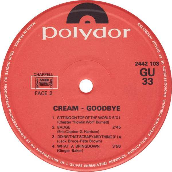 Cover zu Cream (2) - Goodbye | Vinyl | Rock | France Schallplatten Ankauf