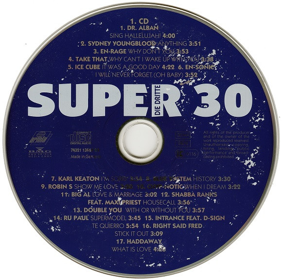 Cover zu Various - Super 30 - Die Dritte | 1993 | Vinyl | Electronic, Hip Hop, Rock, Reggae, Pop | Germany
