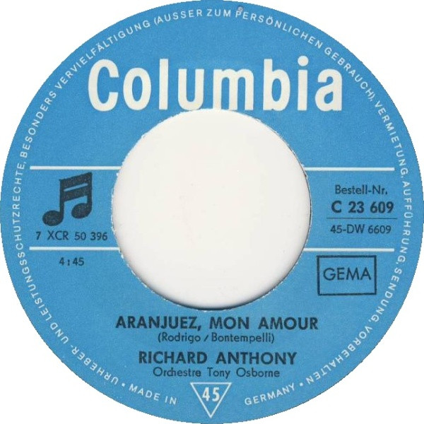 Cover zu Richard Anthony (2) - Aranjuez, Mon Amour | 1967 | Vinyl | Pop | Germany Schallplatten Ankauf