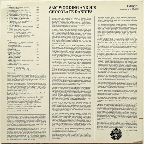 Cover zu Sam Wooding And His Chocolate Dandies - Sam Wooding & His Chocolate Dandies | Vinyl | Jazz | Europe