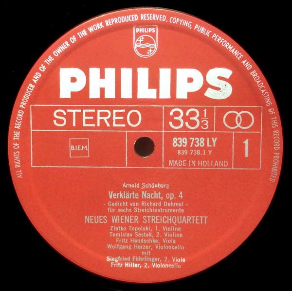 Cover zu Arnold Schoenberg, New Vienna String Quartet, Evelyn Lear - Sextett