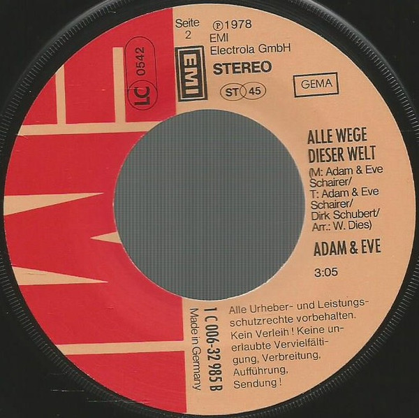 Cover zu Adam & Eve (6) - Die Versunkene Stadt | 1978 | Vinyl | Pop | Germany