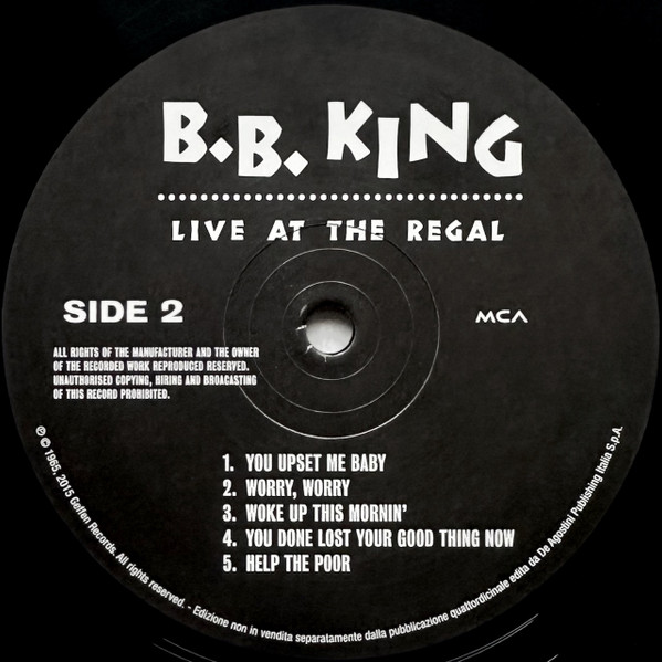 Cover zu B.B. King - Live At The Regal | 2015 | Vinyl | Blues | Italy