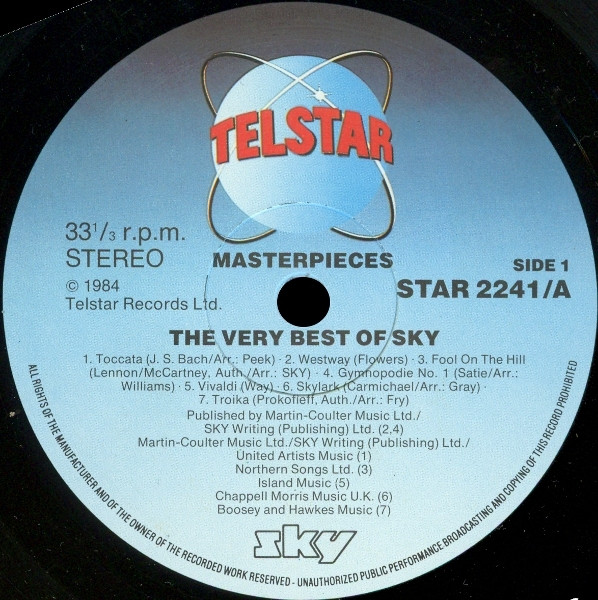 Cover zu Sky (4) - Masterpieces - The Very Best Of Sky | 1984 | Vinyl | Rock | UK