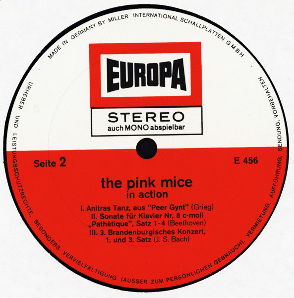 Cover zu The Pink Mice - In Action | 1971 | Vinyl | Rock, Classical | Germany Schallplatten Ankauf