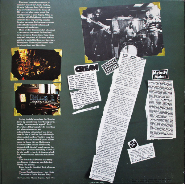 Cover zu Back Door - Back Door | 1973 | Vinyl | Jazz, Rock | UK Schallplatten Ankauf