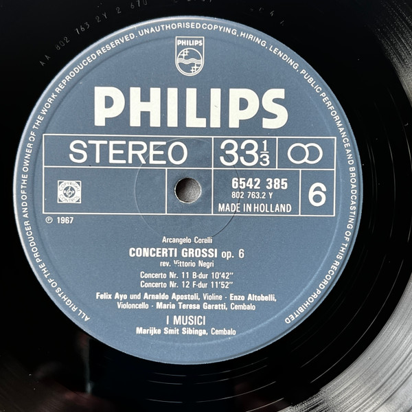 Cover zu Arcangelo Corelli, I Musici - 12 Concerti Grossi Op6 | Vinyl | Classical | Netherlands