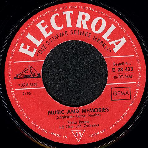 Cover zu Senta Berger - Für Romantik Keine Zeit / Music And Memories | 1966 | Vinyl | Pop | Germany