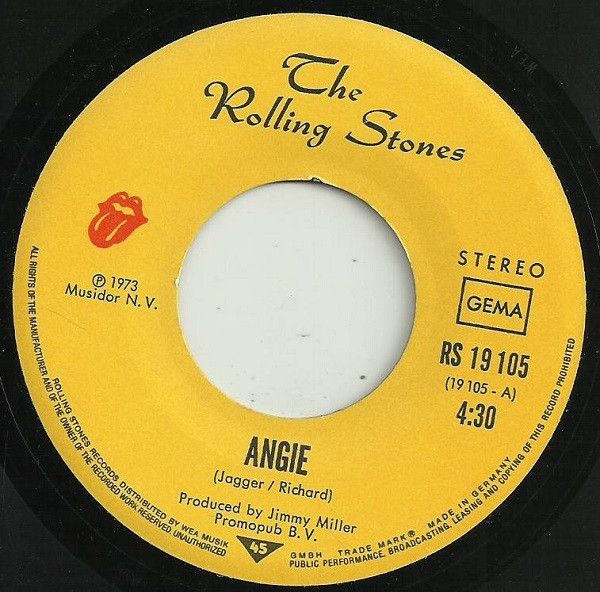 Cover zu The Rolling Stones - Angie | 1973 | Vinyl | Rock | Germany