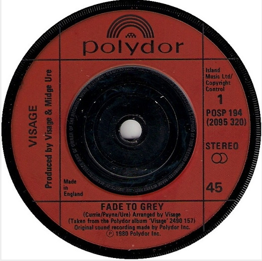 Cover zu Visage - Fade To Grey | 1980 | Vinyl | Electronic, Pop | UK