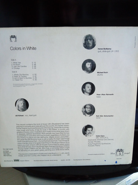 Cover zu Ulli's Blues Band - Colors In White | 1980 | Vinyl | Blues | Germany Schallplatten Ankauf