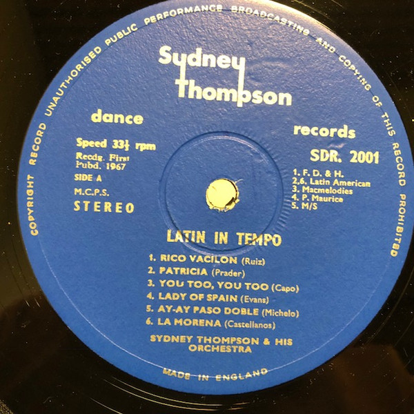 Cover zu Sydney Thompson And His Orchestra - Latin In Tempo | 1967 | Vinyl | Latin | UK