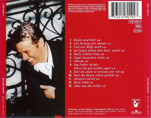 Cover zu Roland Kaiser - Heute Und Hier | 1995 | Vinyl | Pop | Germany