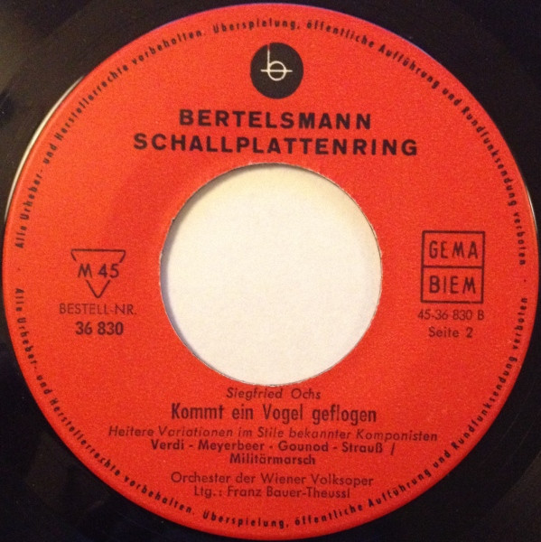 Cover zu Siegfried Ochs - Wiener Volksopernorchester, Franz Bauer-Theussl - Kommt Ein Vogel Geflogen | Vinyl | Pop, Classical, Folk, World, & Country | Germany