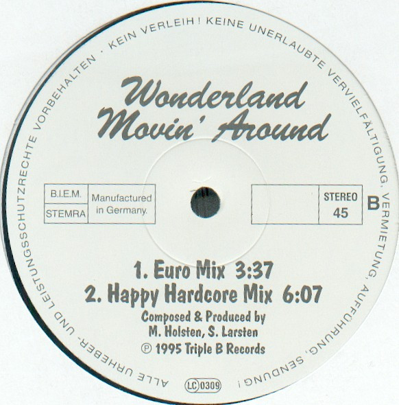 Cover zu Wonderland - Movin' Around | 1995 | Vinyl | Electronic | Germany Schallplatten Ankauf