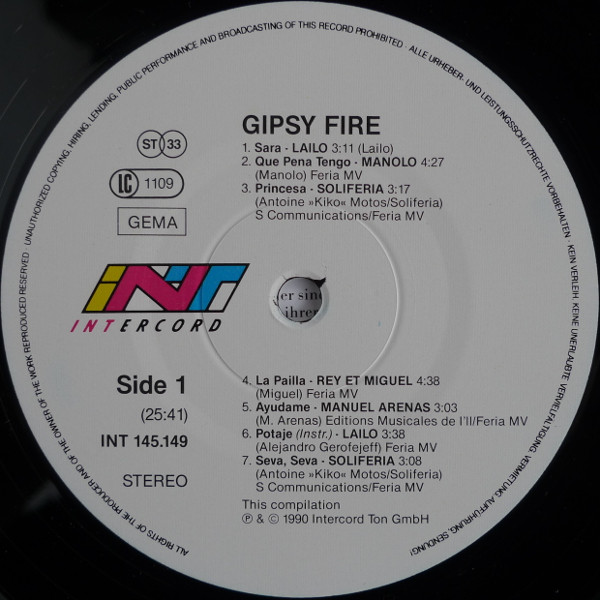 Cover zu Various - Gipsy Fire | 1990 | Vinyl | Latin, Folk, World, & Country | Germany