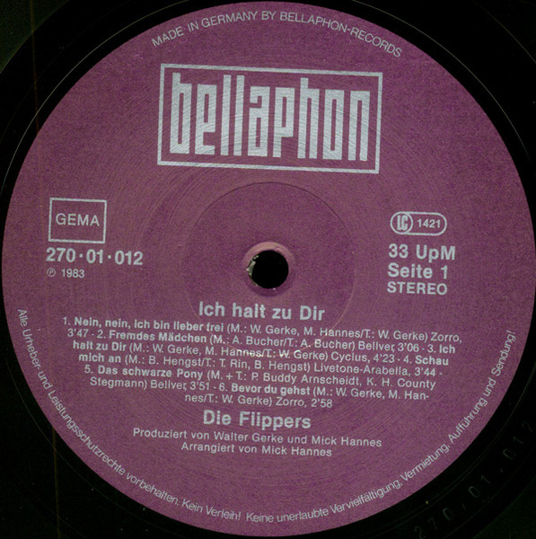Cover zu Die Flippers - Ich Halt Zu Dir | 1983 | Vinyl | Pop | Germany Schallplatten Ankauf