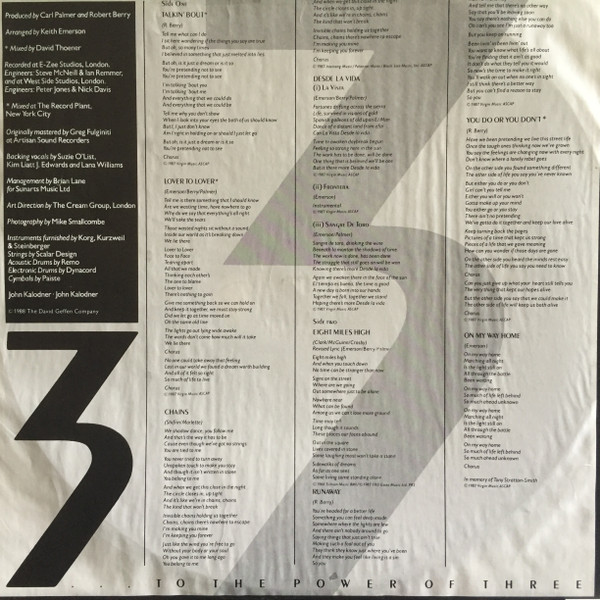 Cover zu 3 (2) - … To The Power Of Three | 1988 | Vinyl, LP, Album, Stereo | Rock | Europe