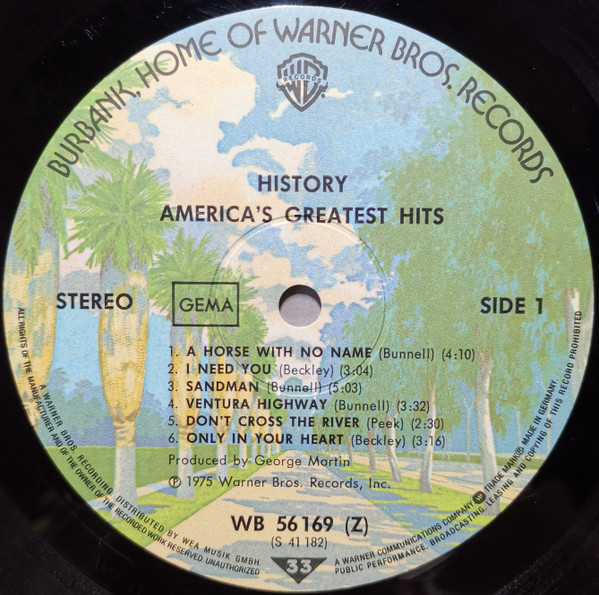 Cover zu America (2) - History · America's Greatest Hits | 1975 | Vinyl | Rock | Germany