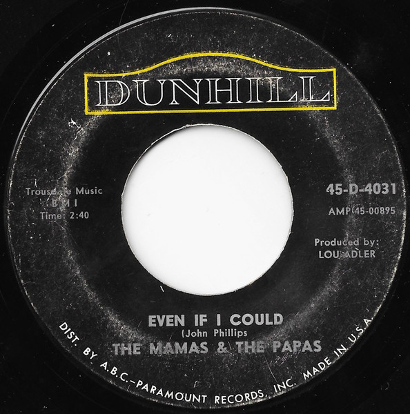 Cover zu The Mamas & The Papas - I Saw Her Again / Even If I Could | 1966 | Vinyl | Rock, Pop | US Schallplatten Ankauf