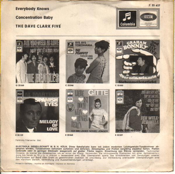 Cover zu The Dave Clark Five - Everybody Knows | 1967 | Vinyl | Rock | Germany