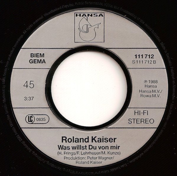 Cover zu Roland Kaiser - Ich Glaub Es Geht Schon Wieder Los | 1988 | Vinyl | Pop | Europe