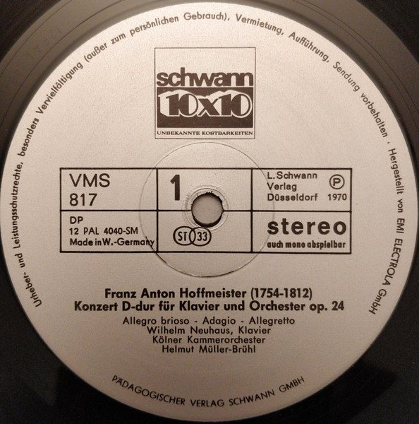 Cover zu Wilhelm Neuhaus, Heinz Schröter, Kölner Kammerorchester, Helmut Müller-Brühl - Das Klavier Meisterhaft Gespielt = Le Piano - Virtuose = Piano Music - Virtuoso | Vinyl | Classical | Germany Schallplatten Ankauf