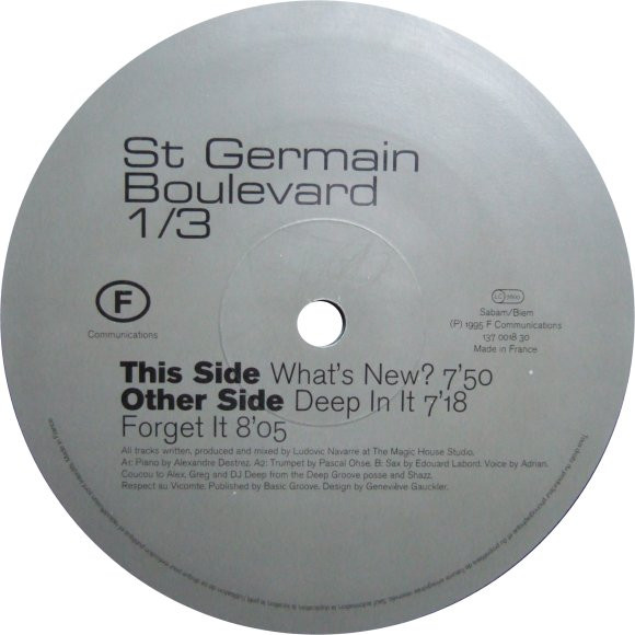 Cover zu St Germain - Boulevard 1/3 | 1995 | Vinyl | Electronic | UK & Europe