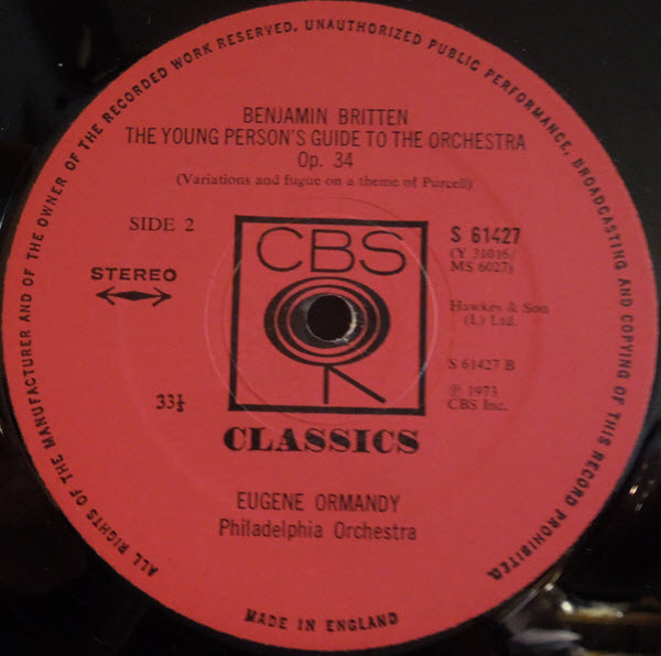Cover zu Benjamin Britten, André Previn, Eugene Ormandy - Sinfonia Da Requiem / Young Person's Guide To The Orchestra | 1974 | Vinyl | Classical | UK Schallplatten Ankauf