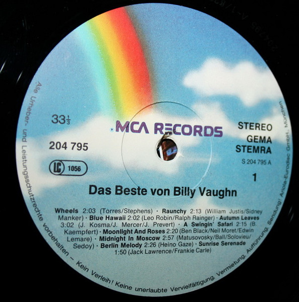 Cover zu Billy Vaughn - Das Beste Von Billy Vaughn | 1982 | Vinyl | Jazz | Europe
