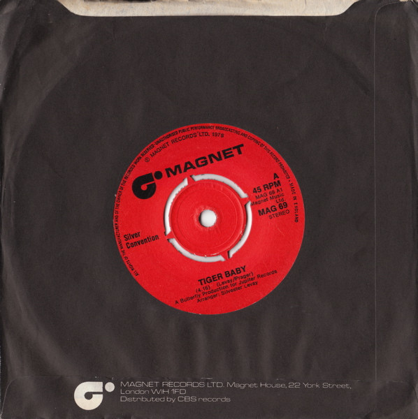 Cover zu Silver Convention - Tiger Baby / No, No, Joe | 1976 | Vinyl | Funk / Soul, Pop | UK Schallplatten Ankauf