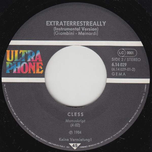 Cover zu Cless - Extraterrestreally | 1984 | Vinyl, 7
