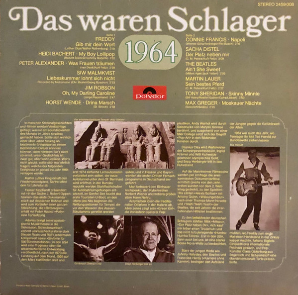 Cover zu Various - Das Waren Schlager 1964 | Vinyl | Pop | Germany Schallplatten Ankauf