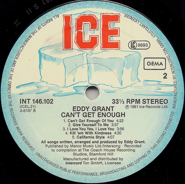 Cover zu Eddy Grant - Can't Get Enough | 1981 | Vinyl | Electronic, Reggae | Germany