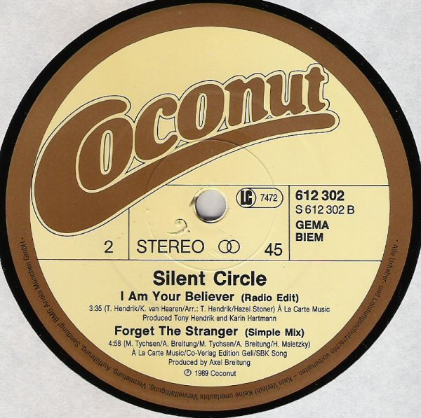 Cover zu Silent Circle - I Am Your Believer | 1989 | Vinyl | Electronic, Pop | Germany