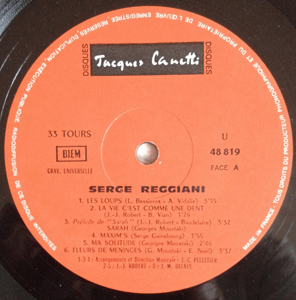 Cover zu Serge Reggiani - Album N° 2 - Bobino | 1967 | Vinyl | Pop | France