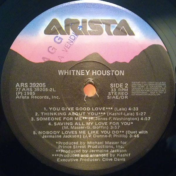 Cover zu Whitney Houston - Whitney Houston | 1985 | Vinyl | Electronic | Italy