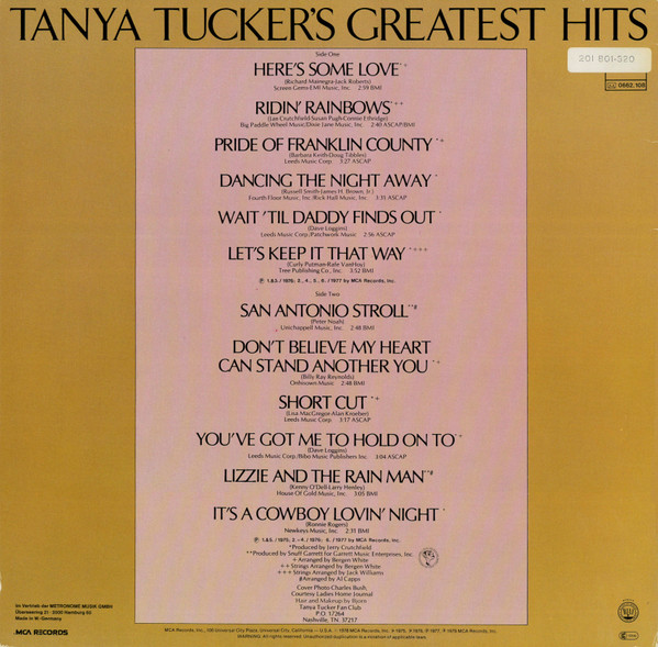 Cover zu Tanya Tucker - Tanya Tucker's Greatest Hits | 1978 | Vinyl | Folk, World, & Country | Germany