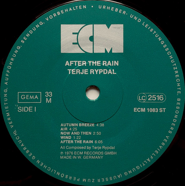 Cover zu Terje Rypdal - After The Rain | 1976 | Vinyl | Jazz | Germany Schallplatten Ankauf