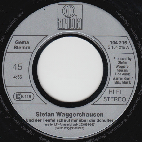 Cover zu Stefan Waggershausen - Und Der Teufel Schaut Mir Über Die Schulter | 1982 | Vinyl | Pop | Germany Schallplatten Ankauf