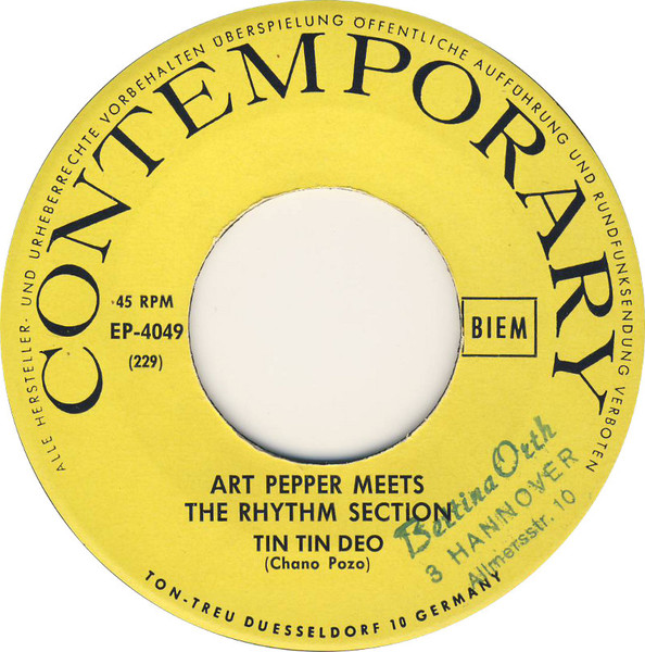 Cover zu Art Pepper - Art Pepper Meets The Rhythm Section | Vinyl | Jazz | Germany