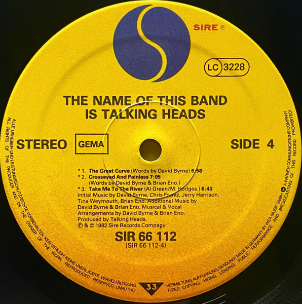 Cover zu Talking Heads - The Name Of This Band Is Talking Heads | 1982 | Vinyl | Rock | Germany